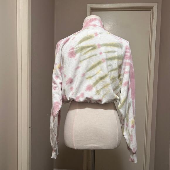Aeropostale Tie-Dye Cinched Cropped Mock Sweatshirt Size Small - Picture 4 of 9
